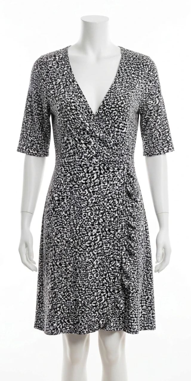 Magnífico Vestido Porteño Stradivarius - Leopardo N&B - Talla M – photo 2